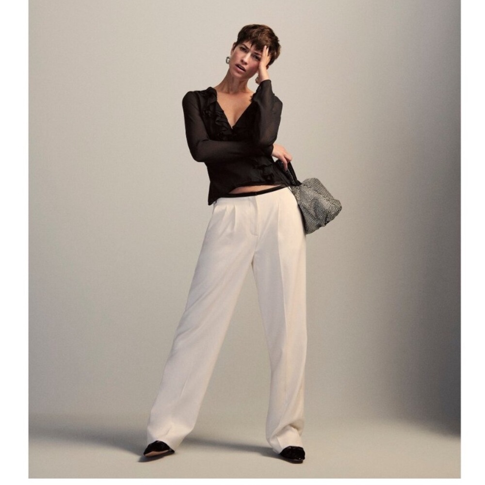 JCrew Collection pleated tuxedo wide leg pants; size 4; NWT - Picture 4 of 12